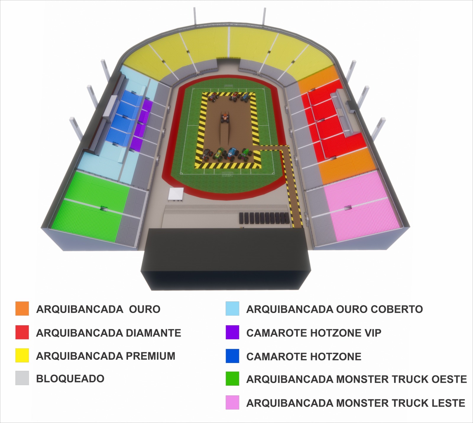 Mapa do evento HOT WHEELS MONSTER TRUCKS LIVE - SÃO PAULO SESSÃO 11H30